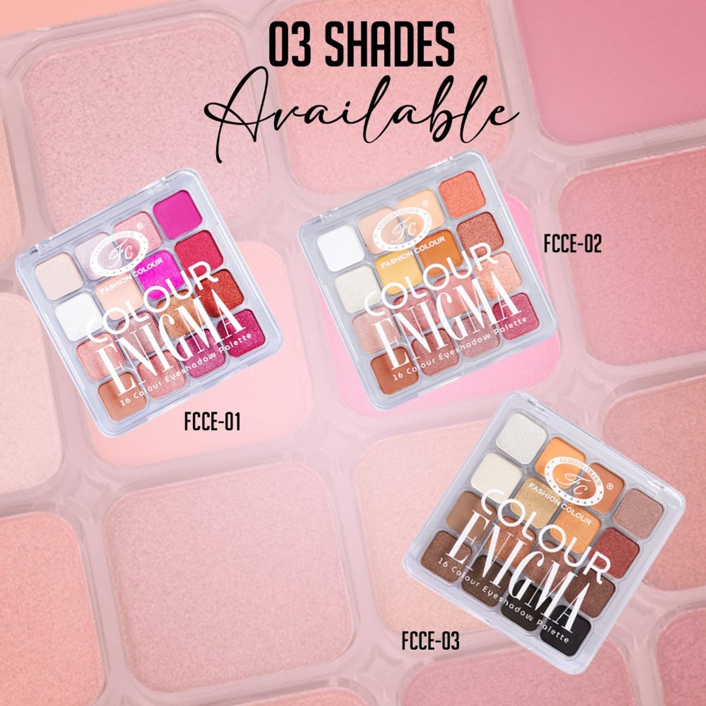 FASHION COLOUR Enigma 16 Colour Eyeshadow Palette - Shade 03