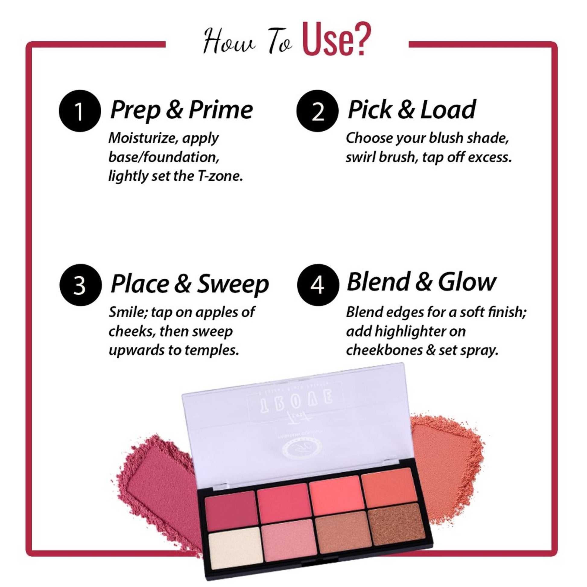 FASHION COLOUR Tiny Trove 8 Colour Blusher Highlighter Palette - Shade 01