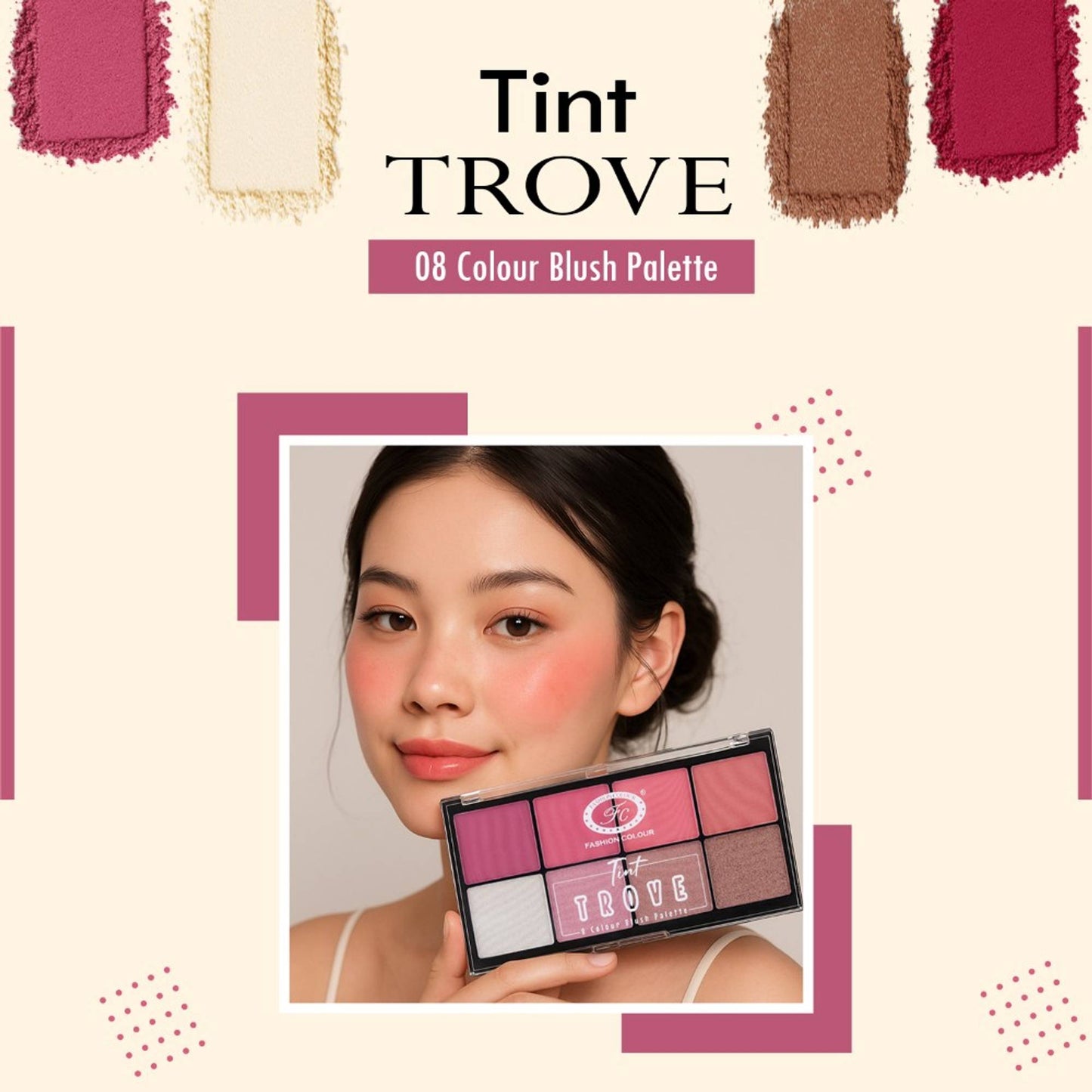 FASHION COLOUR Tiny Trove 8 Colour Blusher Highlighter Palette - Shade 02