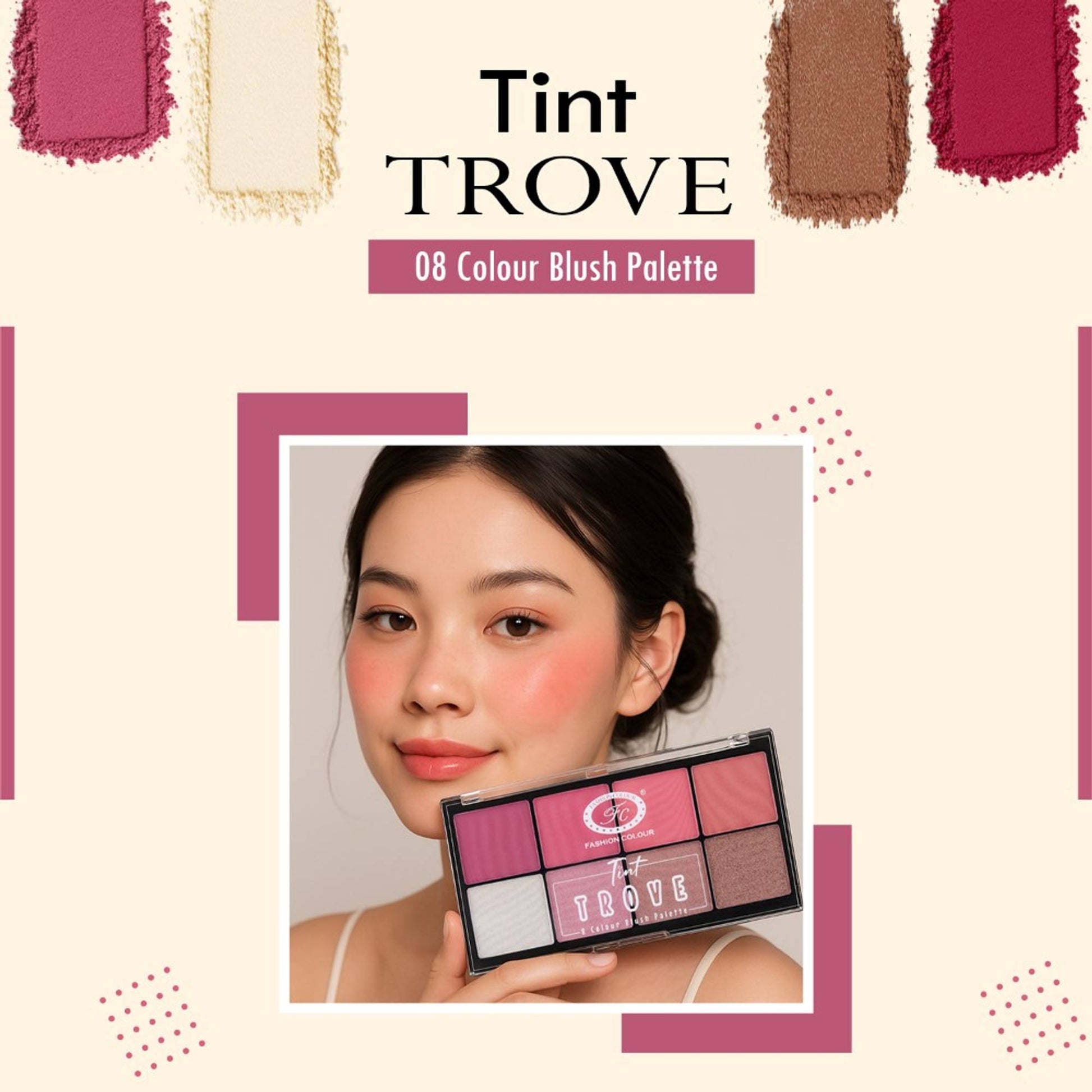 FASHION COLOUR Tiny Trove 8 Colour Blusher Highlighter Palette - Shade 02