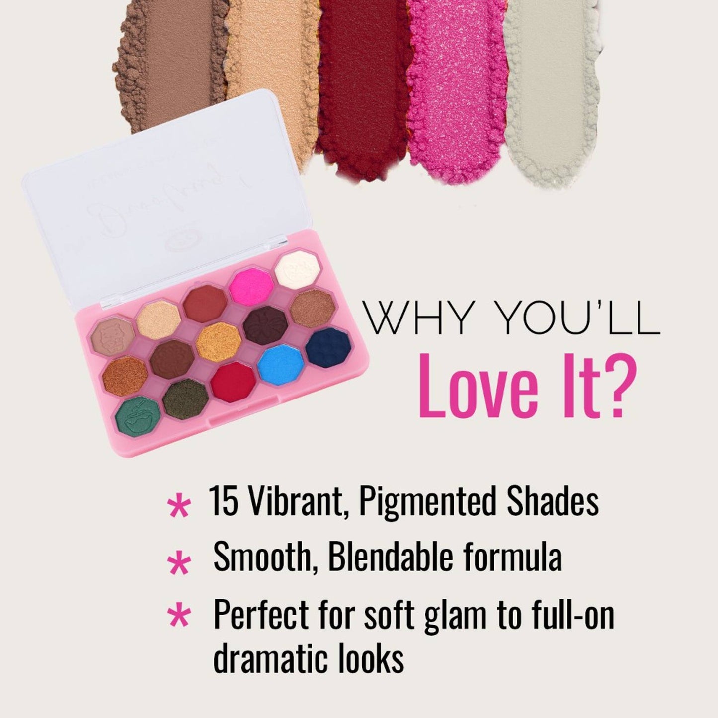 FASHION COLOUR Drooling 15 Colour Eyeshadow Palette - Shade 02