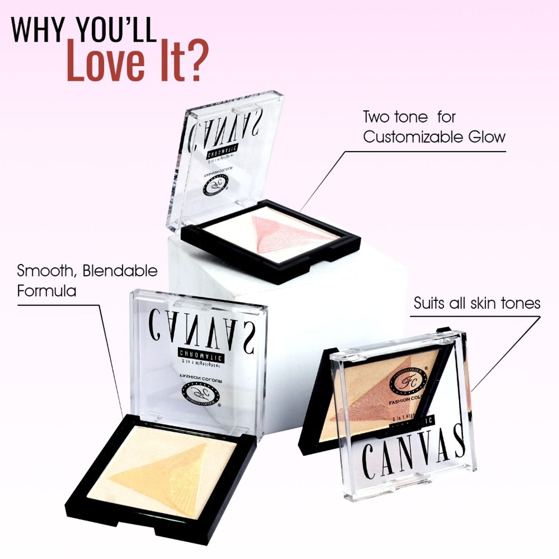 FASHION COLOUR Chromatic Canvas 2 In 1 Highlighter - Shade 03
