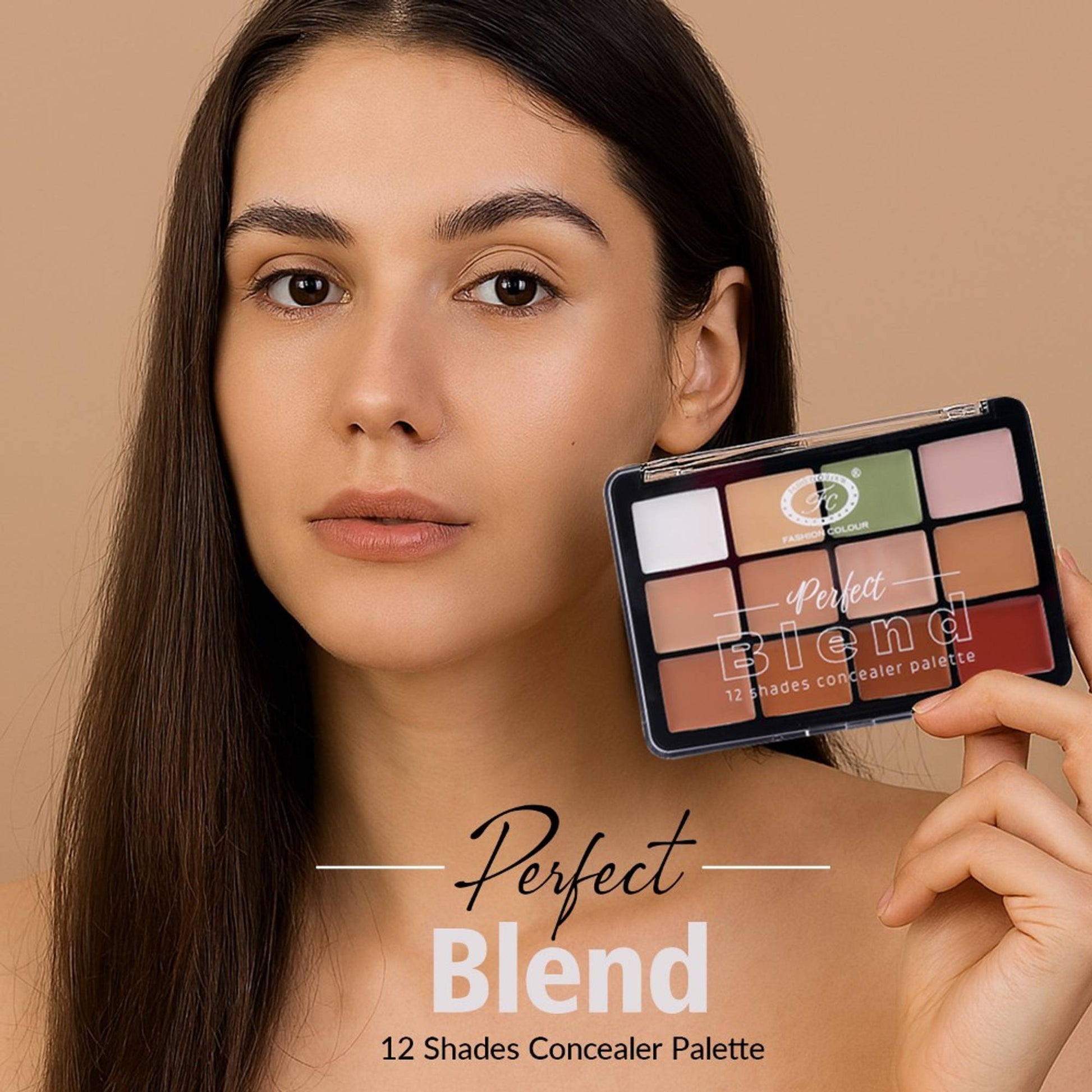 FASHION COLOUR Perfect Blend 12 Shades Concealer Palette - Shade 01