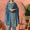 Indyancart SN Women's Printed A-Line Kurta With Trousers & Dupatta