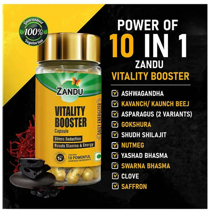 Zandu Vitality Booster Capsules - Indyancart