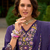 Dhiyona IE Women Floral Embroidered Panelled Sequinned Kurta with Trousers & With Dupatta