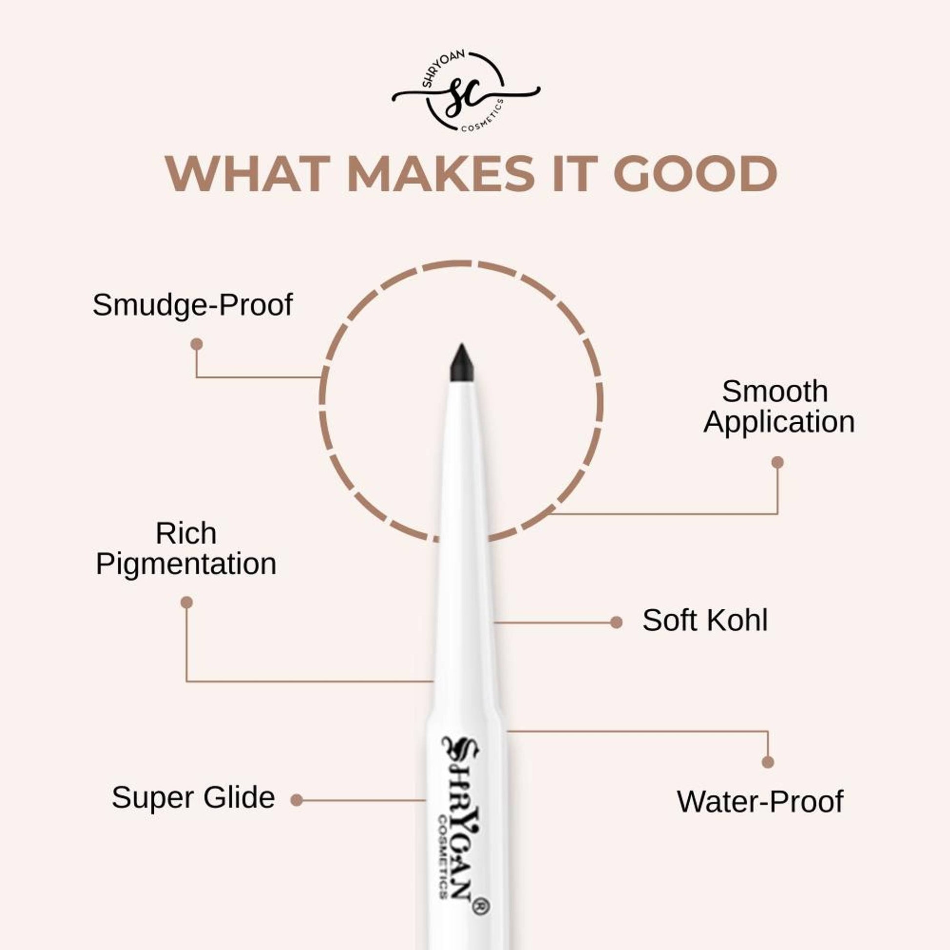 Shryoan Revolving Kajal Pencil - Black
