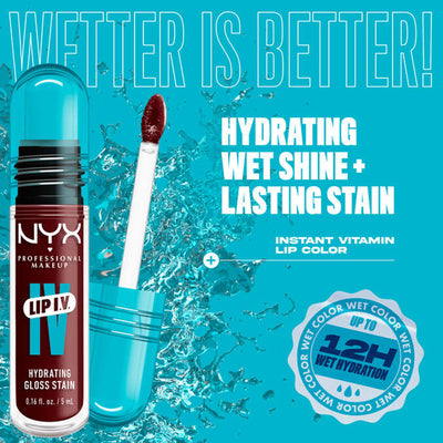 NYX Professional Makeup Lip I.V. Hydrating Gloss Stain - Water Bout Wine