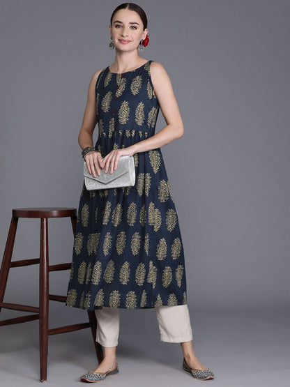 Indyancart IE Women Ethnic Motifs Printed A-Line Kurta