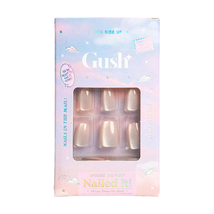 Gush Beauty Nailed It Reusable Luxury Press On Nails With Application Kit - Creme Cat Eye