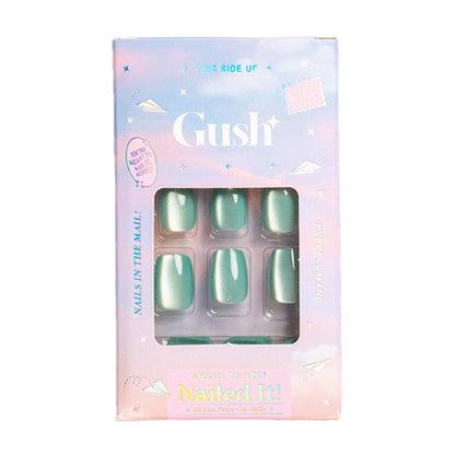 Gush Beauty Nailed It Reusable Luxury Press On Nails With Application Kit - Blue Taffy Cat Eye