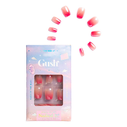Gush Beauty Nailed It Reusable Luxury Press On Nails With Application Kit - Citrus Pop Cat Eye