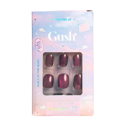 Gush Beauty Nailed It Reusable Luxury Press On Nails With Application Kit - Ruby Cat Eye