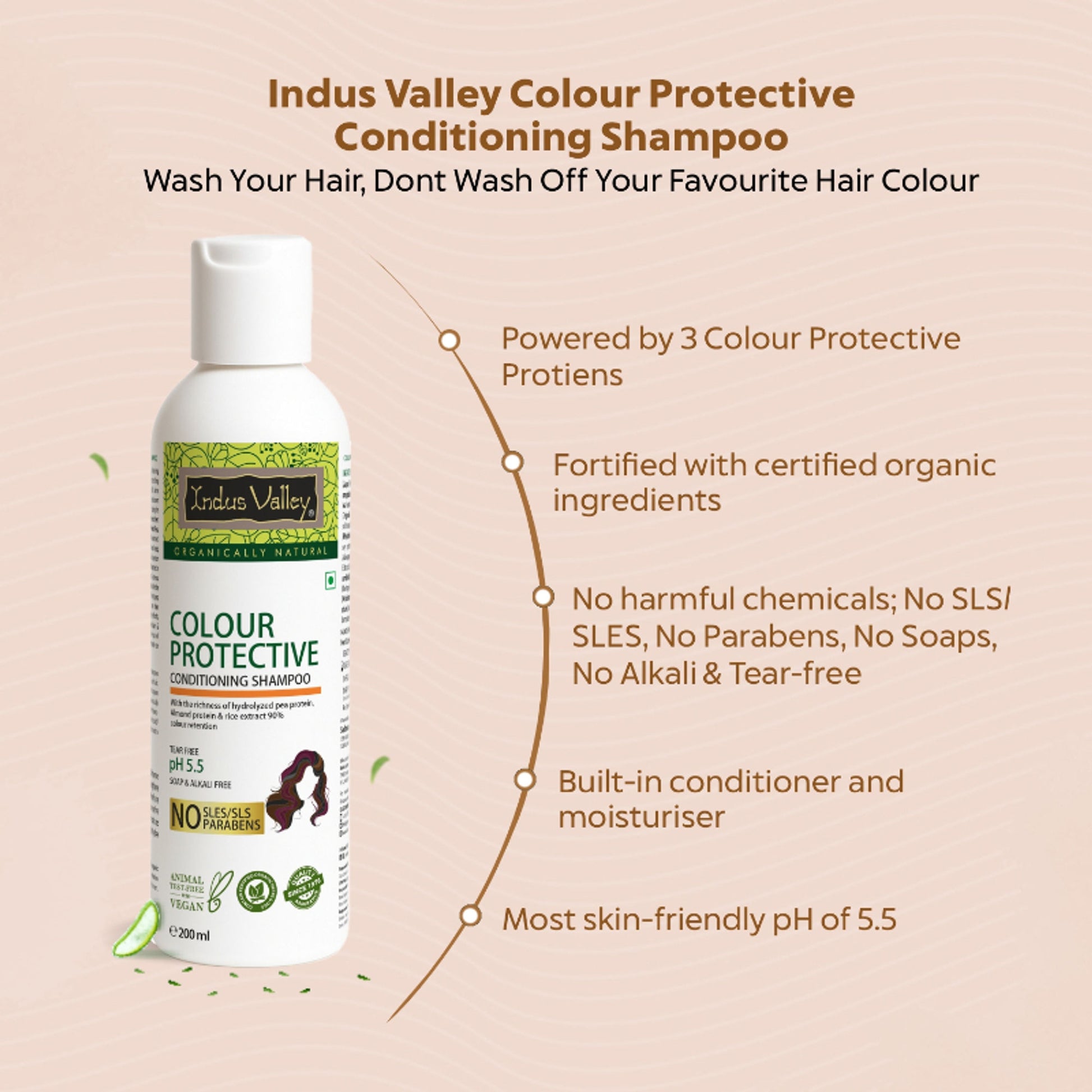 Indus Valley Color Protection Shampoo Protects Hair Color & Adds Shine