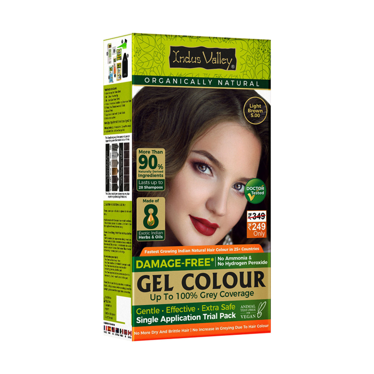 Indus Valley Damage Free Gel Hair Color - LightBrown