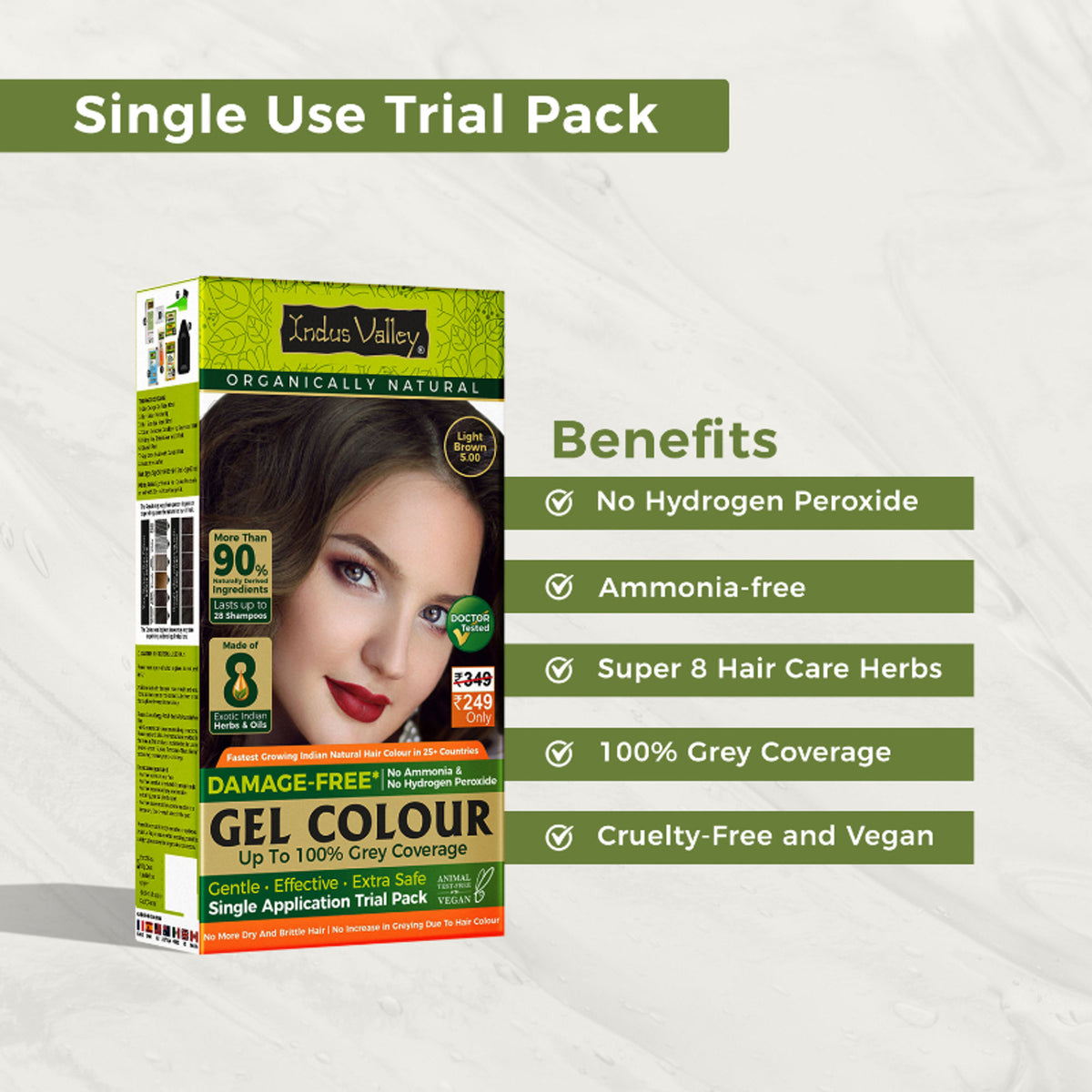 Indus Valley Damage Free Gel Hair Color - LightBrown