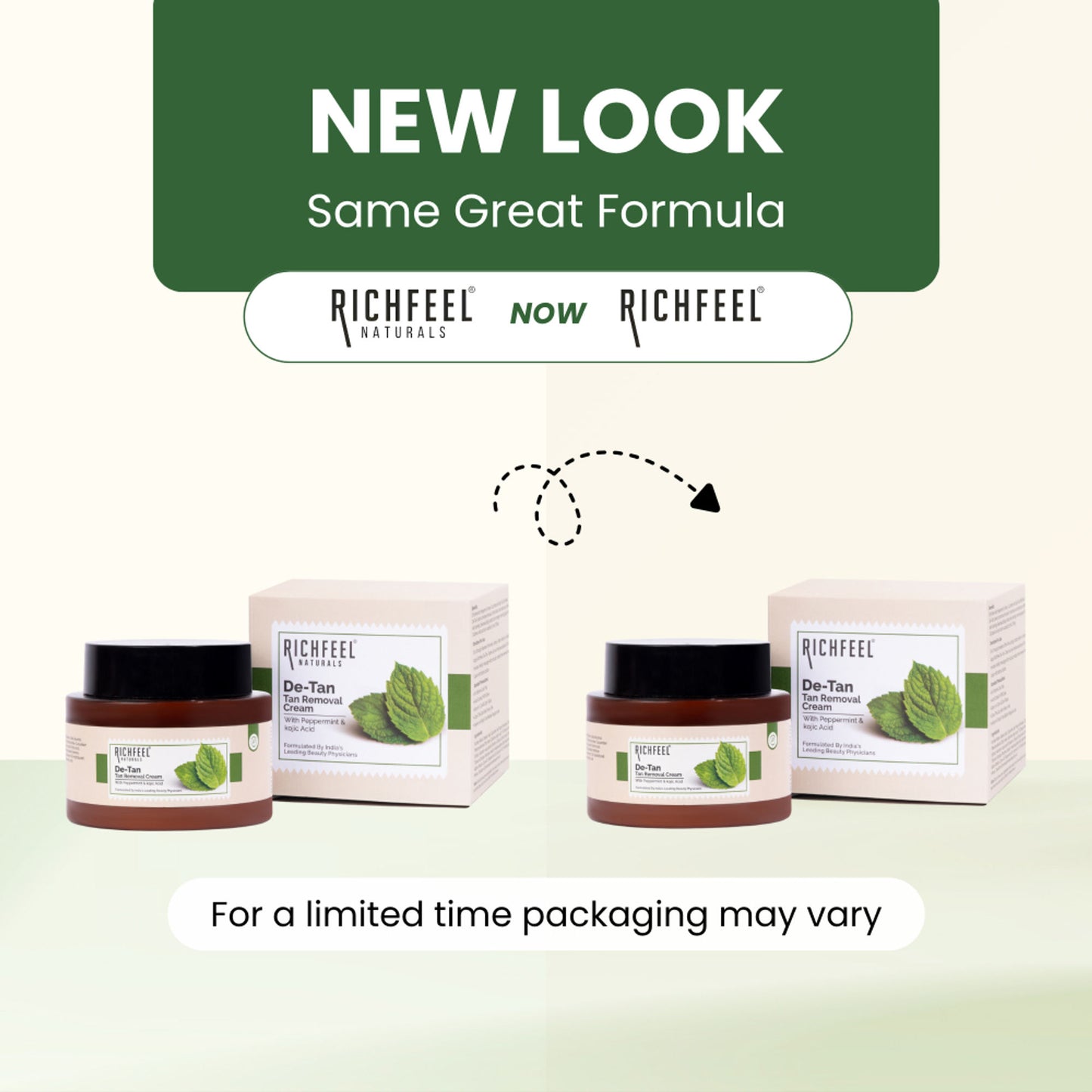Richfeel De-tan Cream: Natural Tan Removal Face Pack with Peppermint, Honey & Cucumber , Ayurvedic