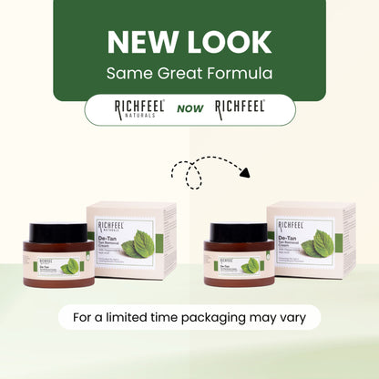 Richfeel De-tan Cream: Natural Tan Removal Face Pack with Peppermint, Honey & Cucumber , Ayurvedic