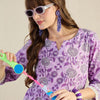 Dhiyona IE Printed Pure Cotton Round Neck Top With Trousers Co-Ords