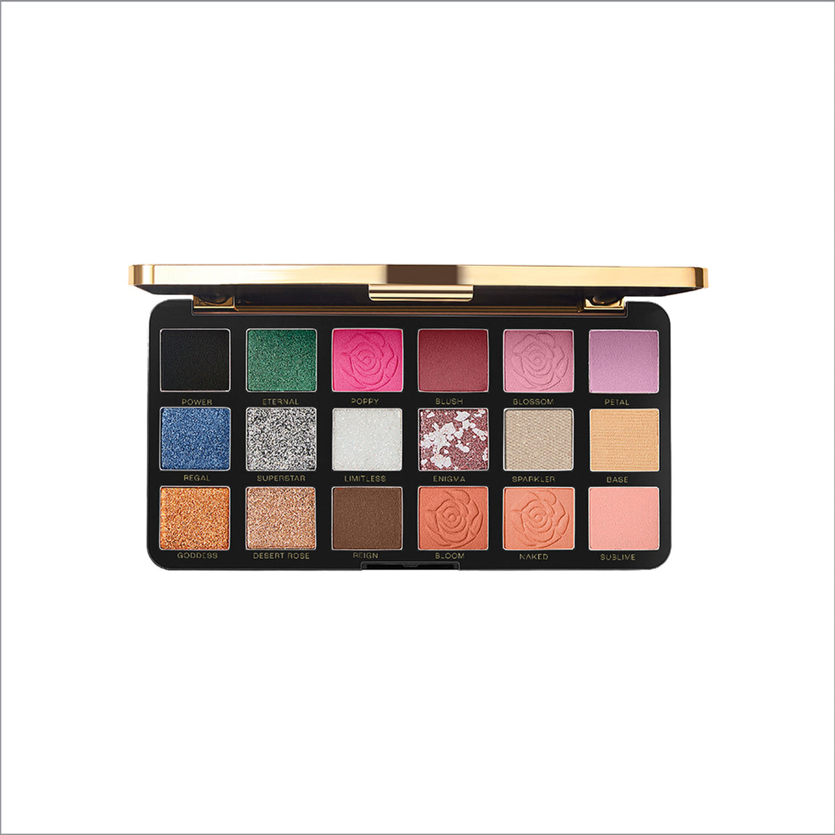 Lakme Rouge Bloom Eyeshadow Pro-Palette, 18 Shades For Infinite Looks, Infused With Rose Oil