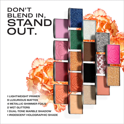 Lakme Rouge Bloom Eyeshadow Pro-Palette, 18 Shades For Infinite Looks, Infused With Rose Oil