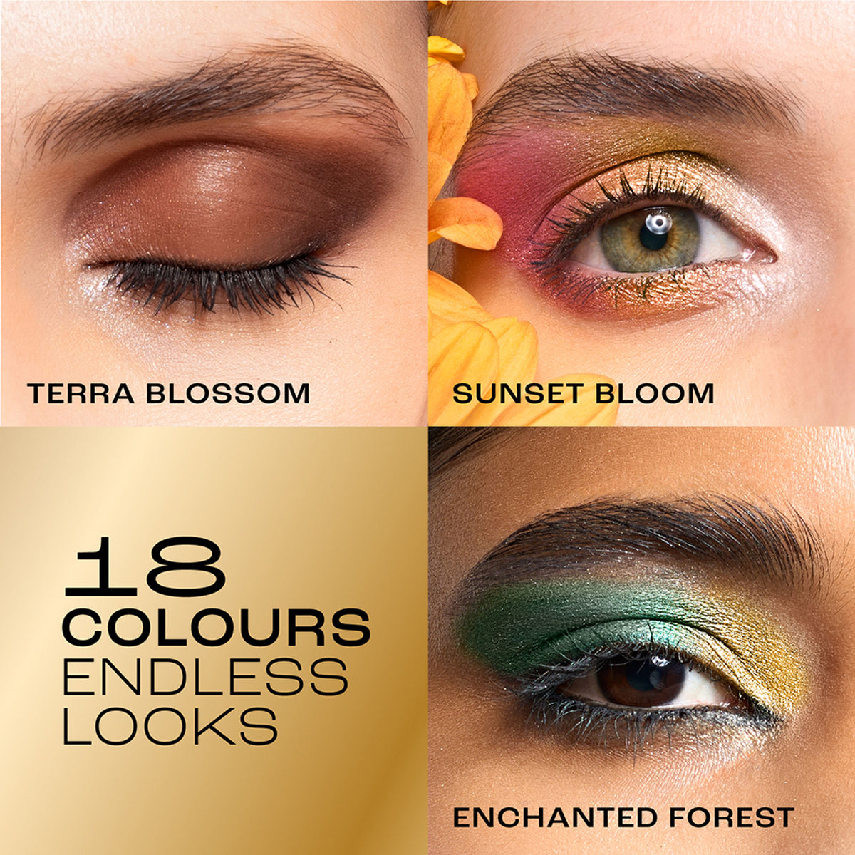 Lakme Rouge Bloom Eyeshadow Pro-Palette, 18 Shades For Infinite Looks, Infused With Rose Oil