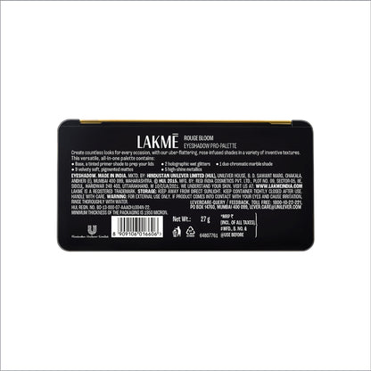 Lakme Rouge Bloom Eyeshadow Pro-Palette, 18 Shades For Infinite Looks, Infused With Rose Oil