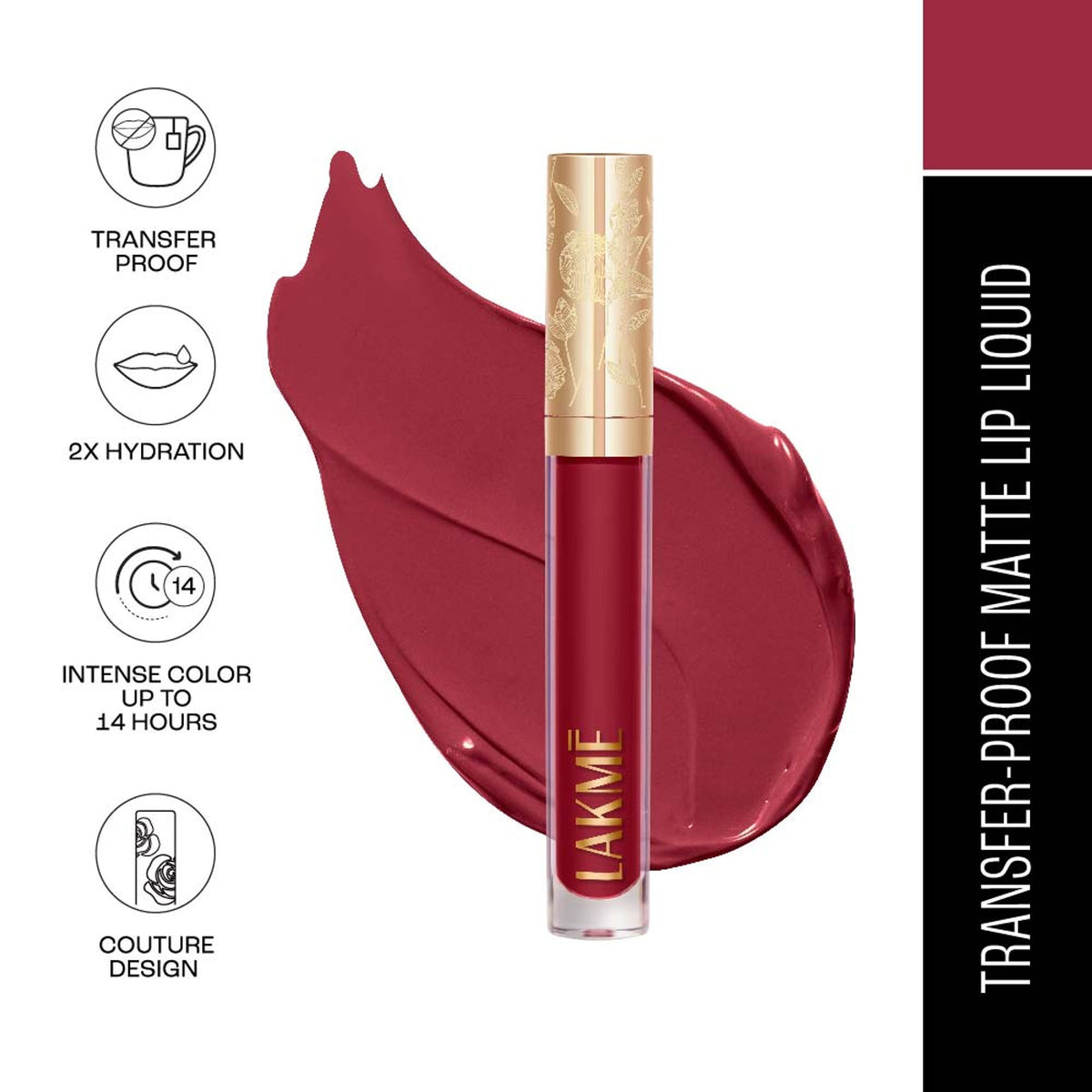 Lakme Rouge Bloom Matte Lip Liquid - Regal Rose 102