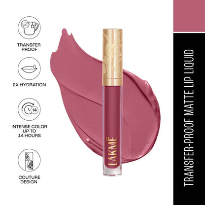 Lakme Rouge Bloom Matte Lip Liquid - Blushing Bae 204