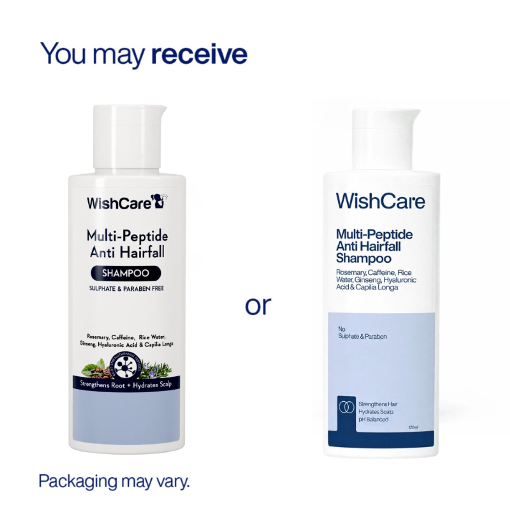 WishCare Multi Peptide Anti Hairfall Shampoo with Rosemary - Controls Hairfall - Boosts Hair Growth