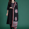 Dhiyona IE Embroidered Regular Beads & Stones Pure Cotton Kurta with Trousers & With Dupatta