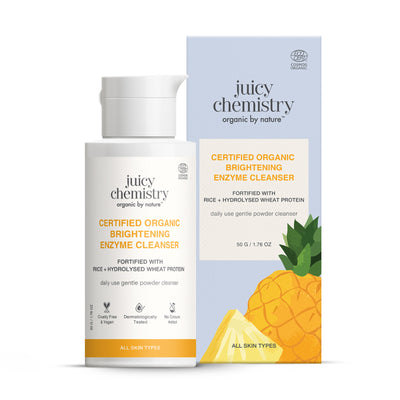 Juicy Chemistry Certified Organic Brightening Enzyme Cleanser Fortified with Rice