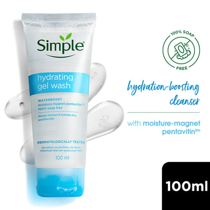 Simple Hydrating Gel Face Wash, Gentle Hydrating Cleanser With Pentavitin
