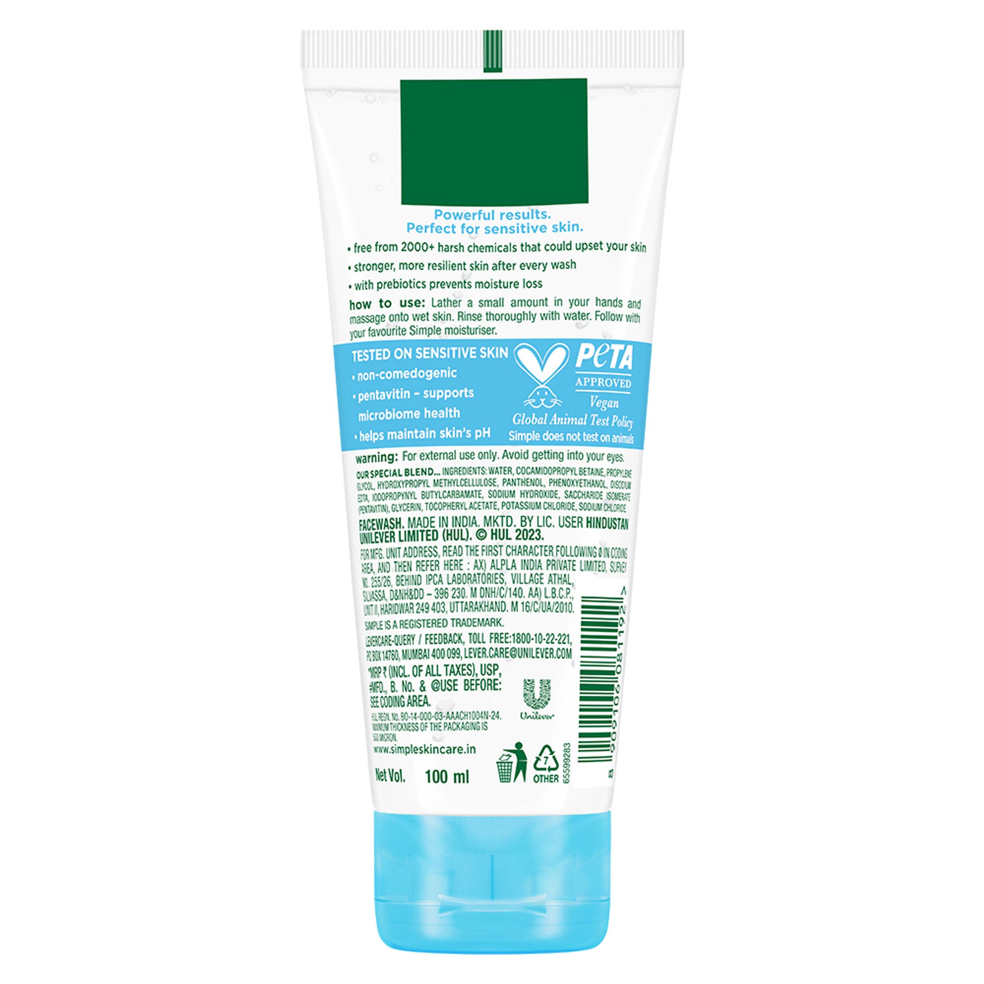 Simple Hydrating Gel Face Wash, Gentle Hydrating Cleanser With Pentavitin