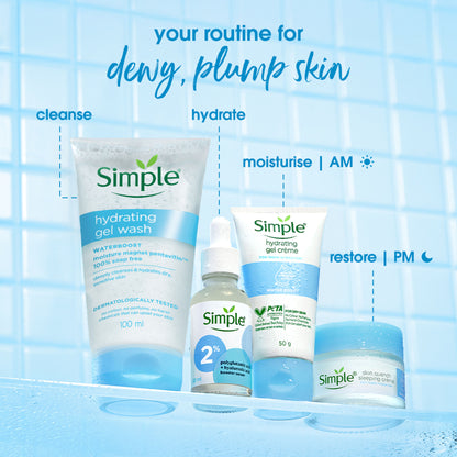 Simple Hydrating Gel Face Wash, Gentle Hydrating Cleanser With Pentavitin