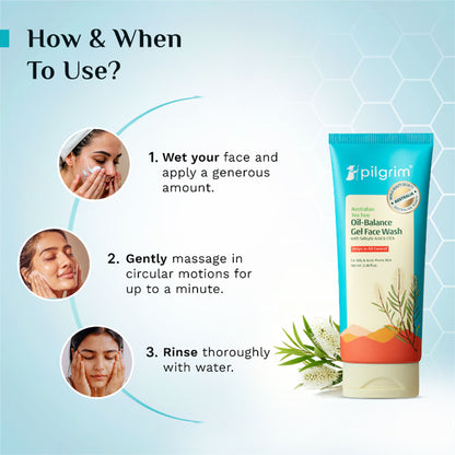 Pilgrim Tea Tree Oil-Balance Gel. Face Wash