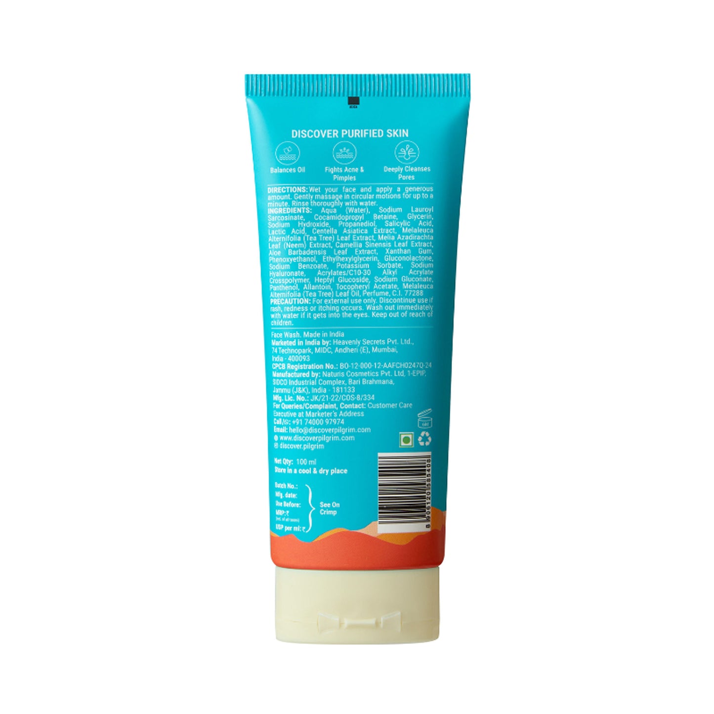 Pilgrim Tea Tree Oil-Balance Gel. Face Wash