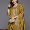 Dhiyona IE Women Ethnic Motifs Embroidered Regular Sequinned Kurta with Trousers & Dupatta