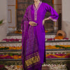 Dhiyona IE Floral Embroidered Thread Work Liva Straight Kurta With Trousers & Dupatta