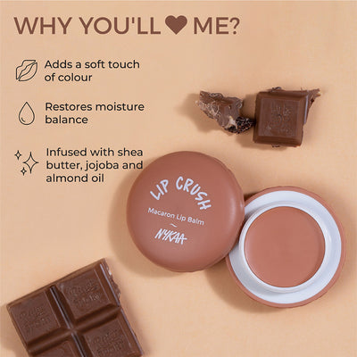 Nykaa Cosmetics Lip Crush Macaron Lip Balm - Chocolate Hazelnut 02