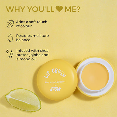 Nykaa Cosmetics Lip Crush Macaron Lip Balm - Lemon 04