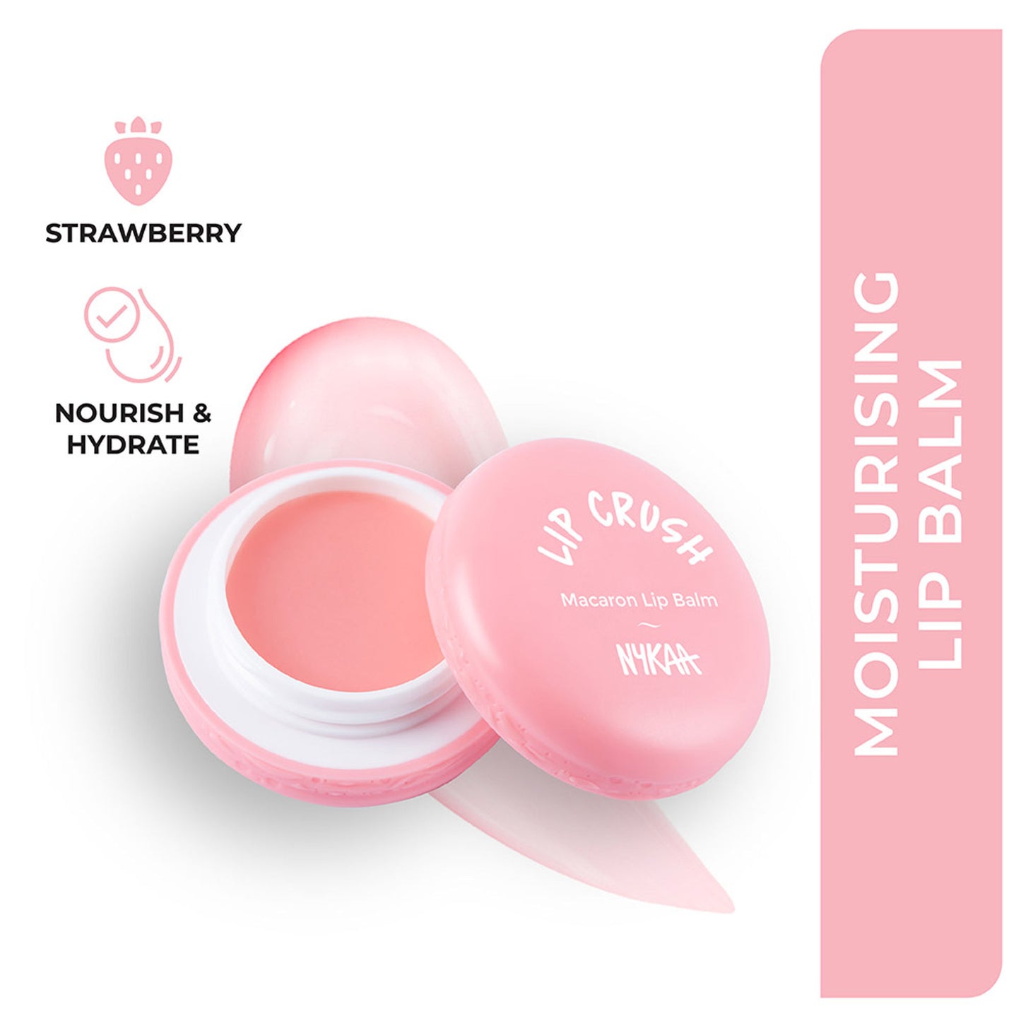Nykaa Cosmetics Lip Crush Macaron Lip Balm - Strawberry 06
