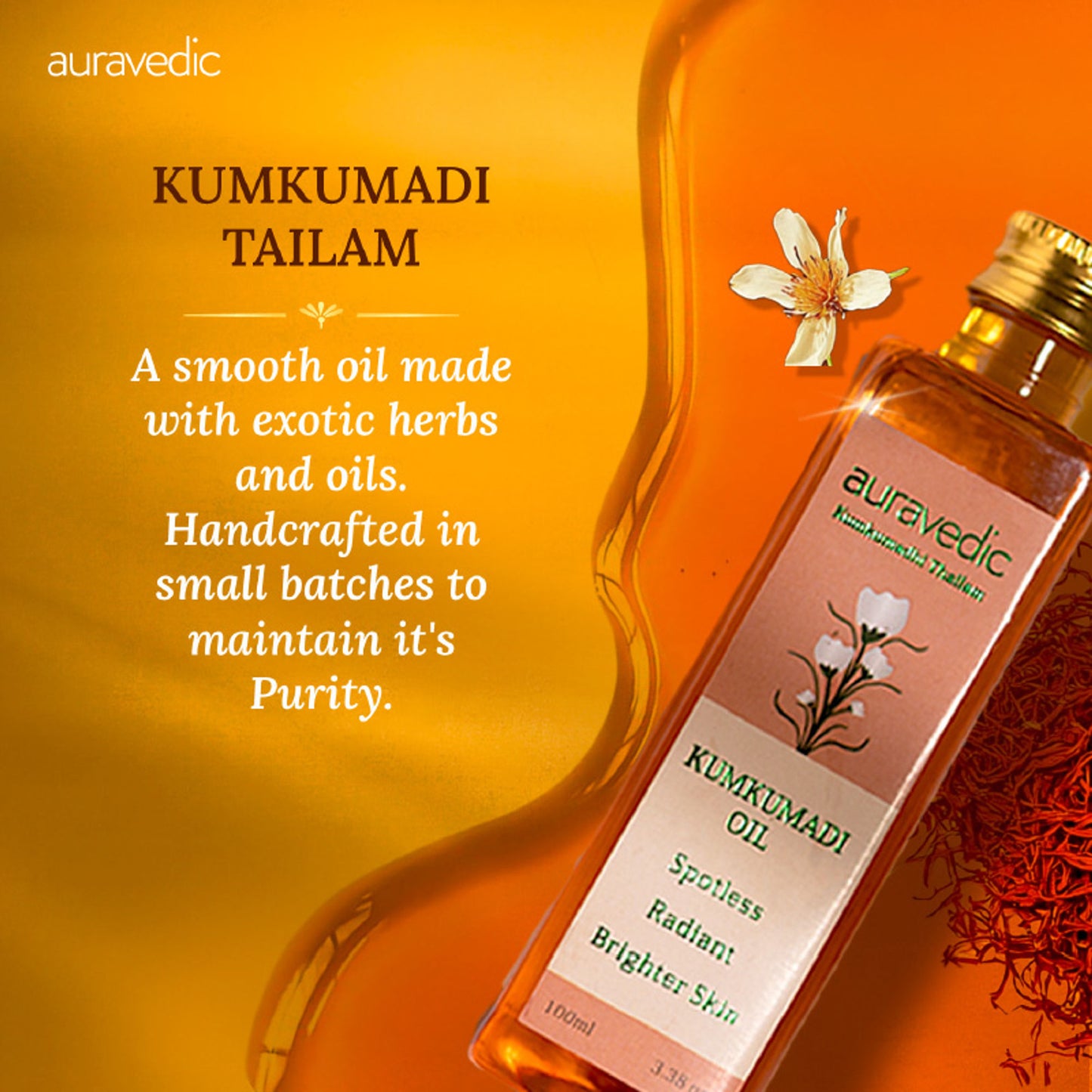 Auravedic Kumkumadi Face Oil Kumkumadi Tailam Kumkumadi Oil Face Serum Oil For Pigmentation