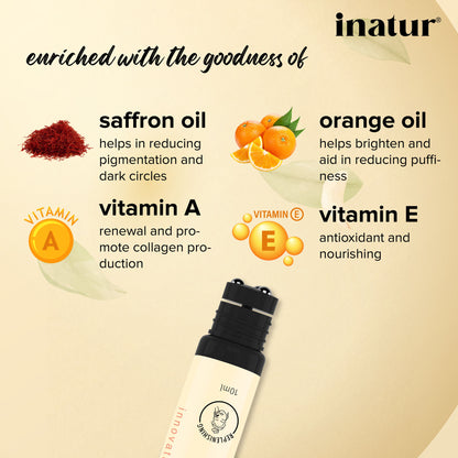 inatur Kumkumadi Under Eye Serum, with Saffron, Vitamin A& E, for Dark Circles, Puffiness