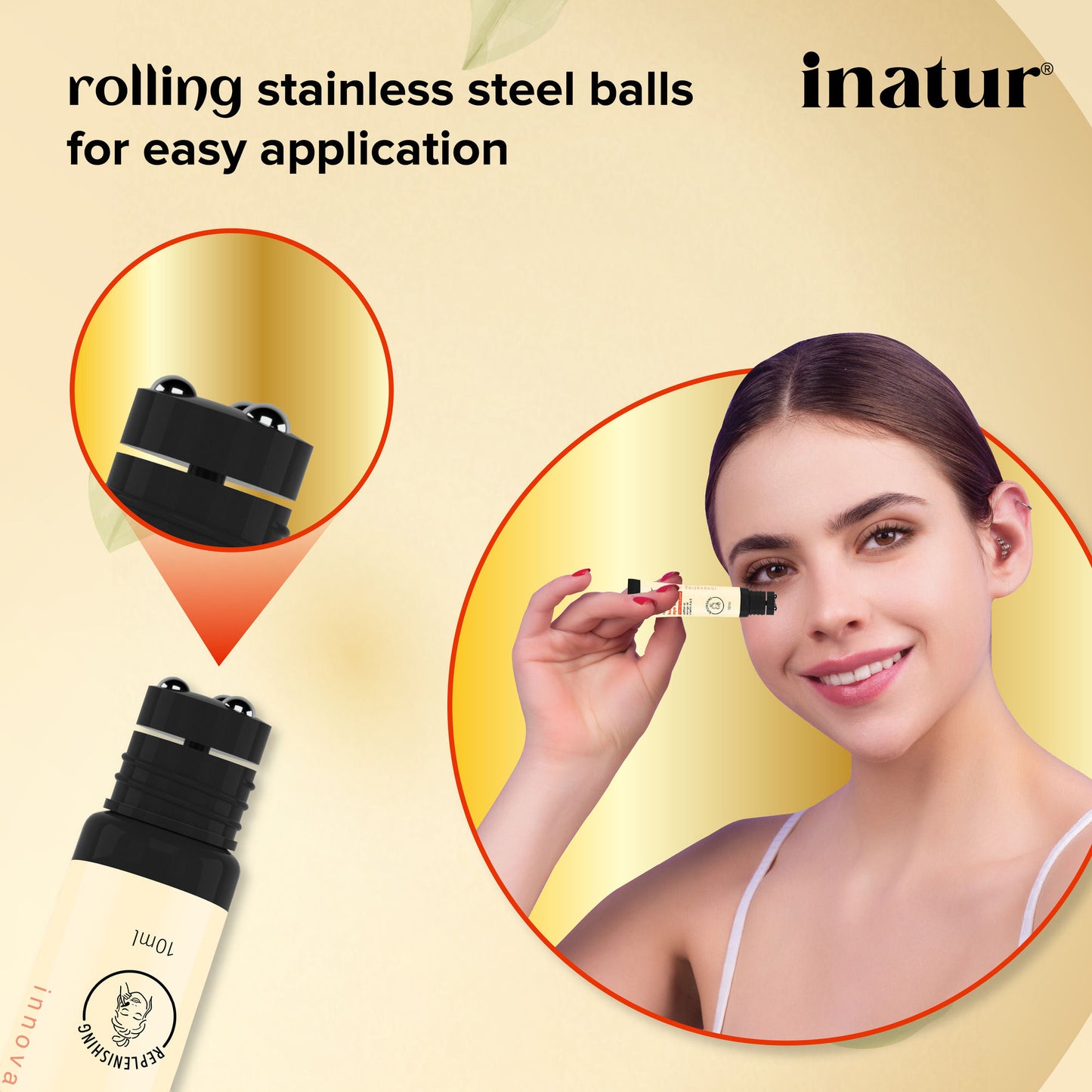 inatur Kumkumadi Under Eye Serum, with Saffron, Vitamin A& E, for Dark Circles, Puffiness