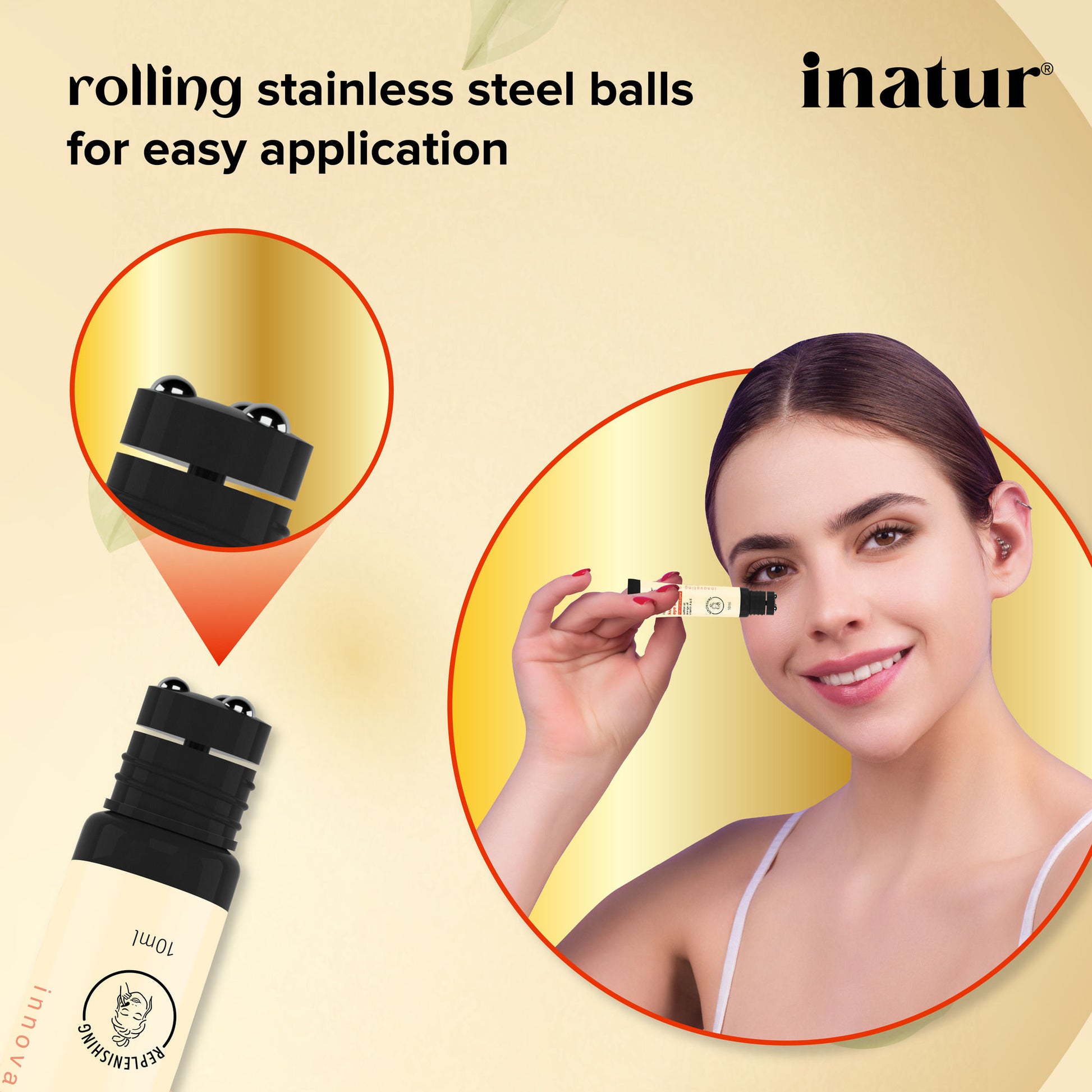 inatur Kumkumadi Under Eye Serum, with Saffron, Vitamin A& E, for Dark Circles, Puffiness