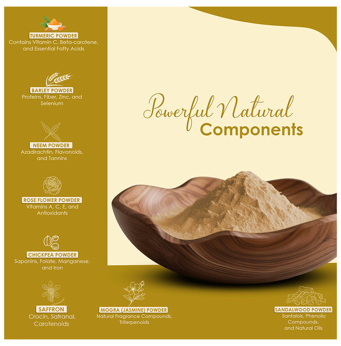 Miniature Ubtan Face Pack Powder in a small jar, natural herbal face pack for glowing skin, by Minature.