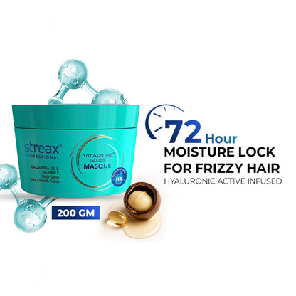 Streax Professional Vitariche Gloss Hair Mask, Deep Nourishment for Dry & Frizzy Hair
