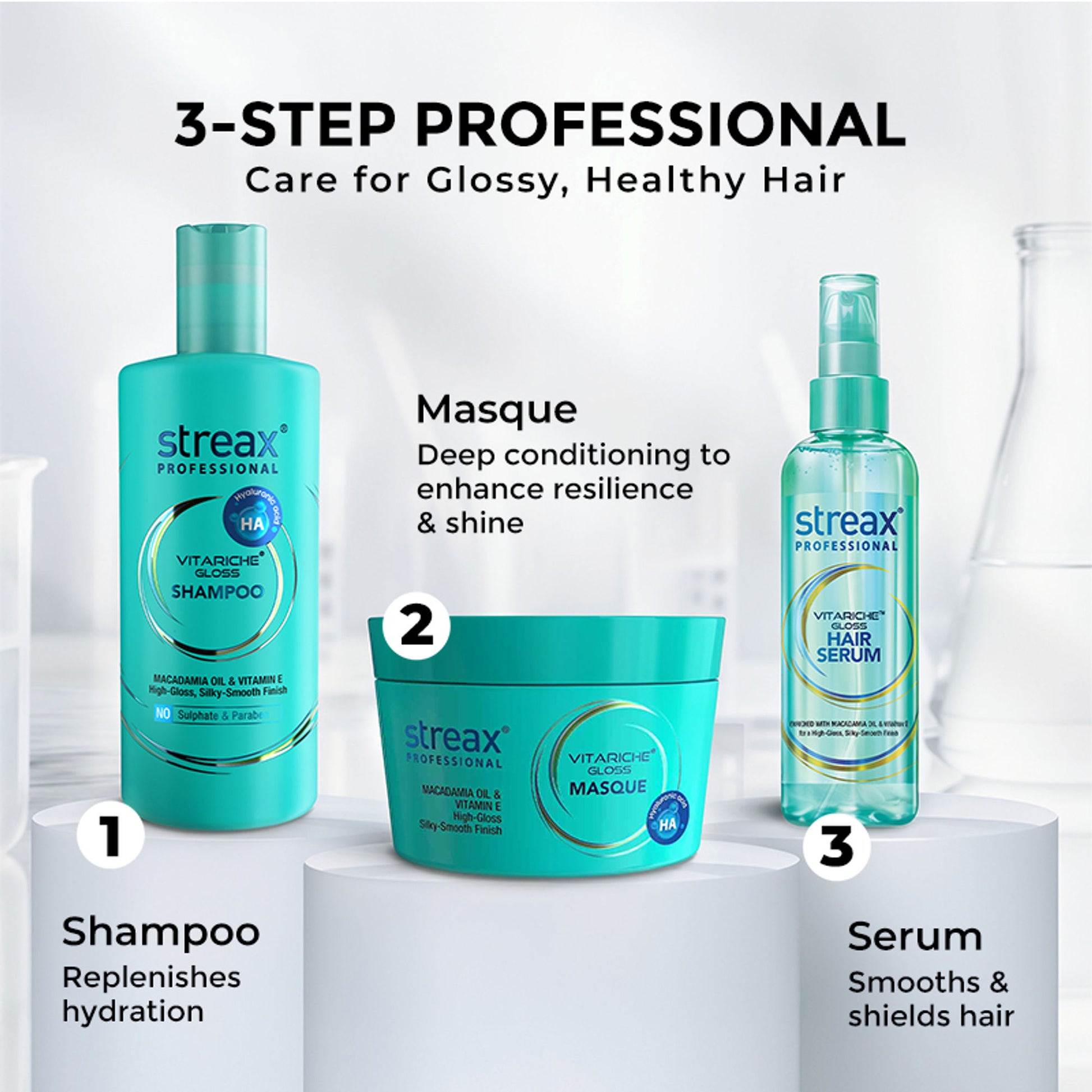 Streax Professional Vitariche Gloss Hair Mask, Deep Nourishment for Dry & Frizzy Hair