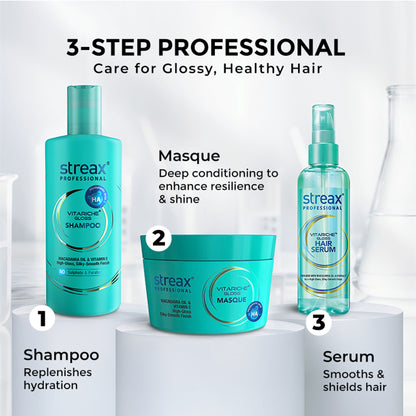 Streax Professional Vitariche Gloss Hair Mask, Deep Nourishment for Dry & Frizzy Hair
